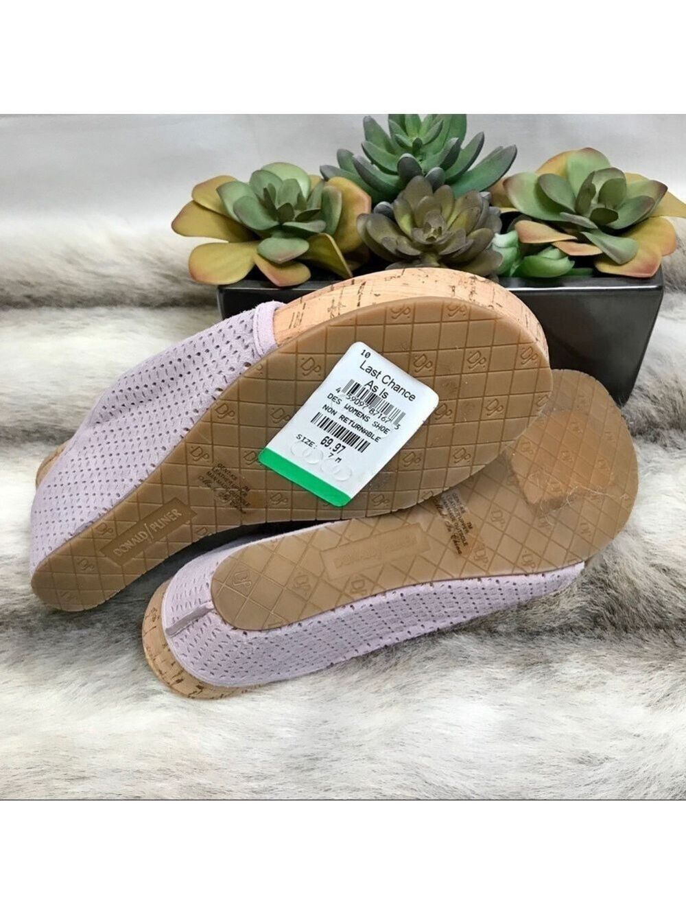 Donald Pliner Purple Leather Wedge Sandals Size 7 - Picture 4 of 6